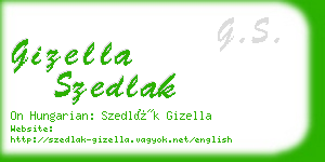 gizella szedlak business card